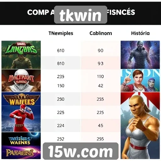 Comparação entre jogos populares no tkwin